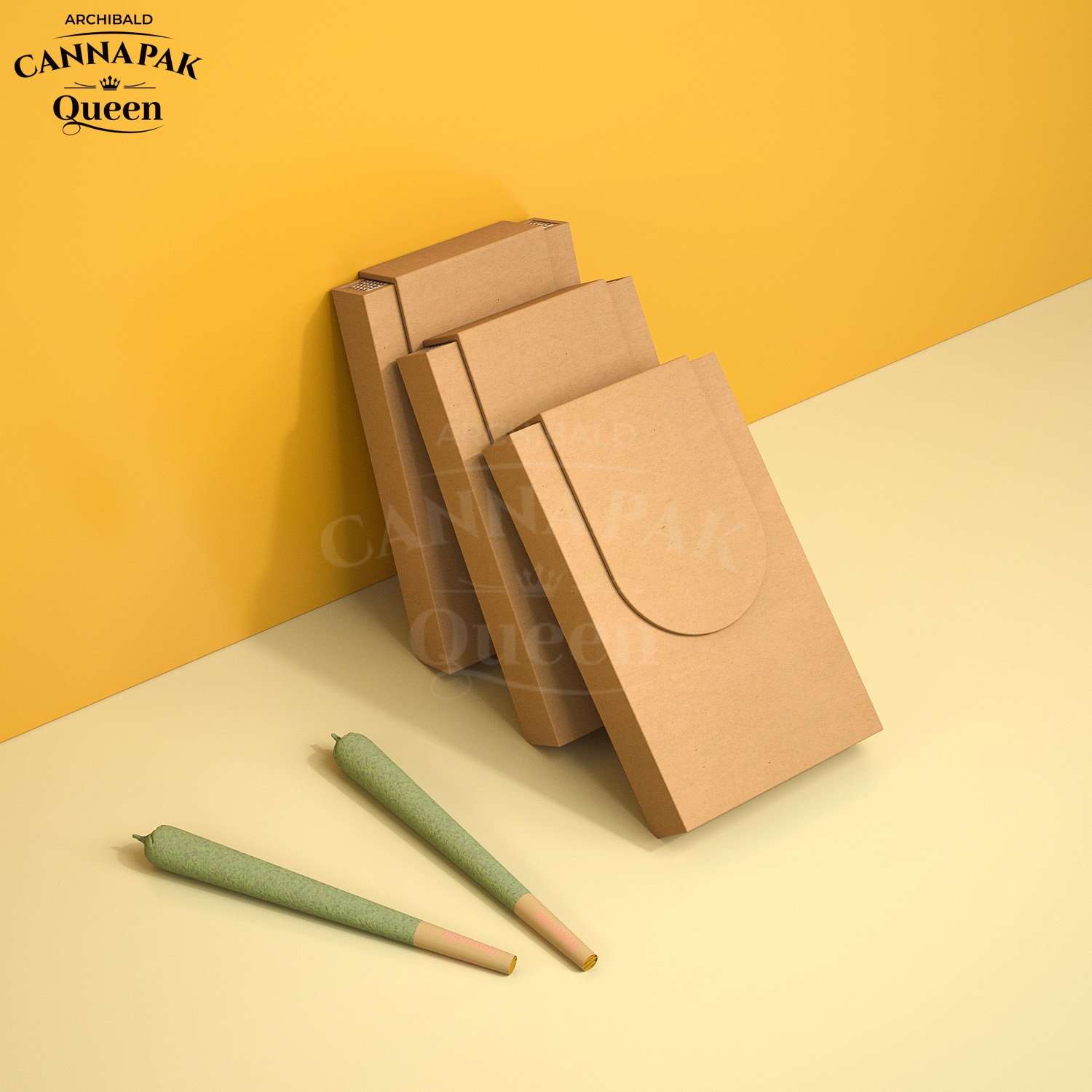 Archibald Professional Design Herb Packaging Cr Childproof Magnetic Flip Drawer Pre Roll Cones Boxes With Matchbox