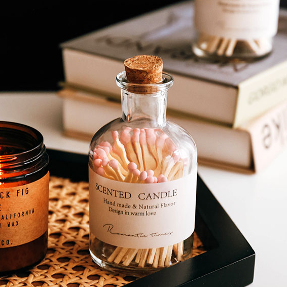 Custom private label handmade personalized custom matches in glass jar