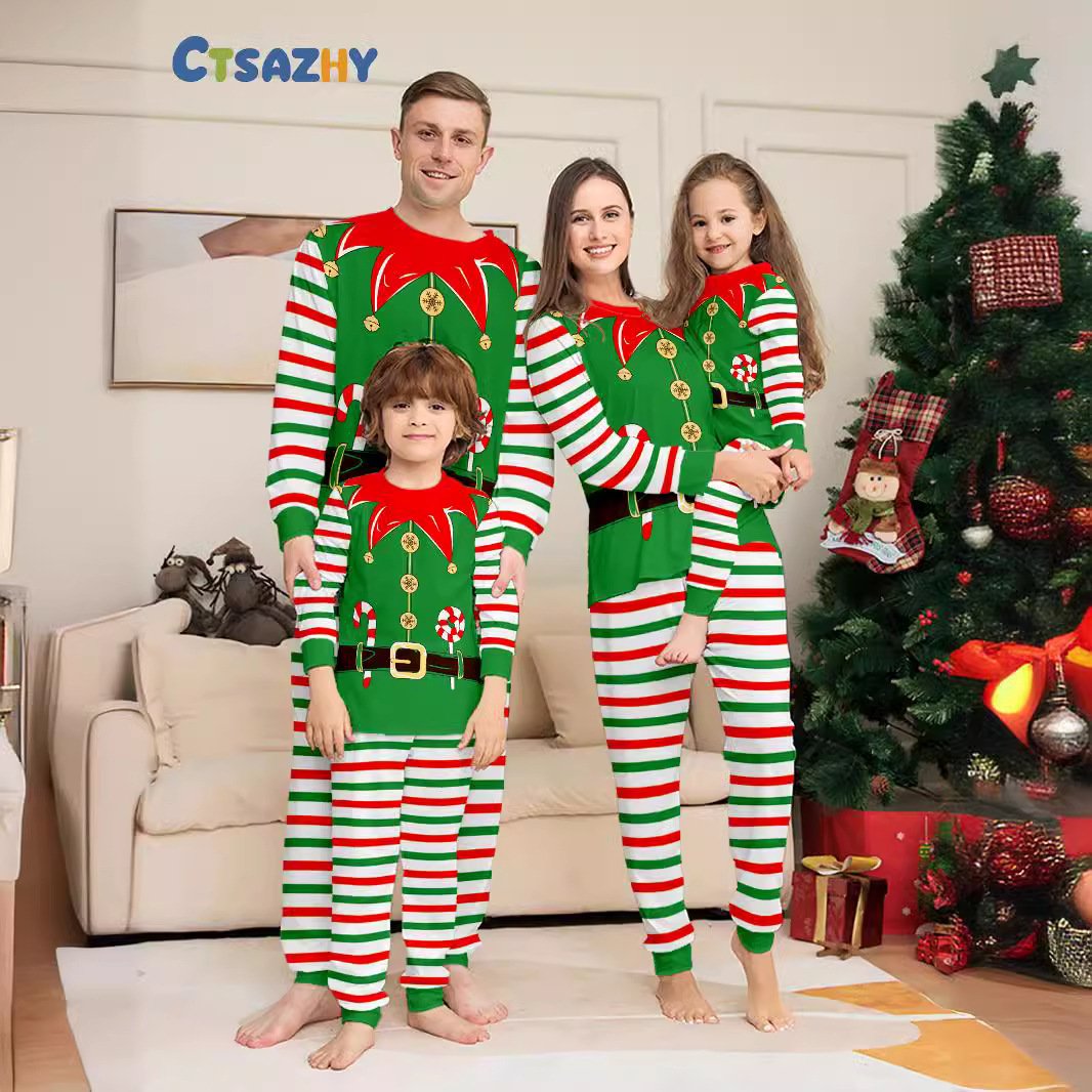 Christmas 2024 plus size Christmas clothes women men kids black santa Merry XMAS PJS Matching Christmas Pajamas for family