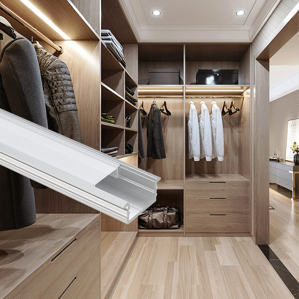 VST Recessed Mounted Thick LED Alu Profile Under Furniture LED Cabinet Light LED Aluminum Bar Match with Diffused PC Cover