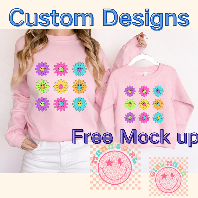 Wholesale Custom Family Matching Outfits Mommy And Me Clothes French terry fabric Family Hoodie Sweatshirt