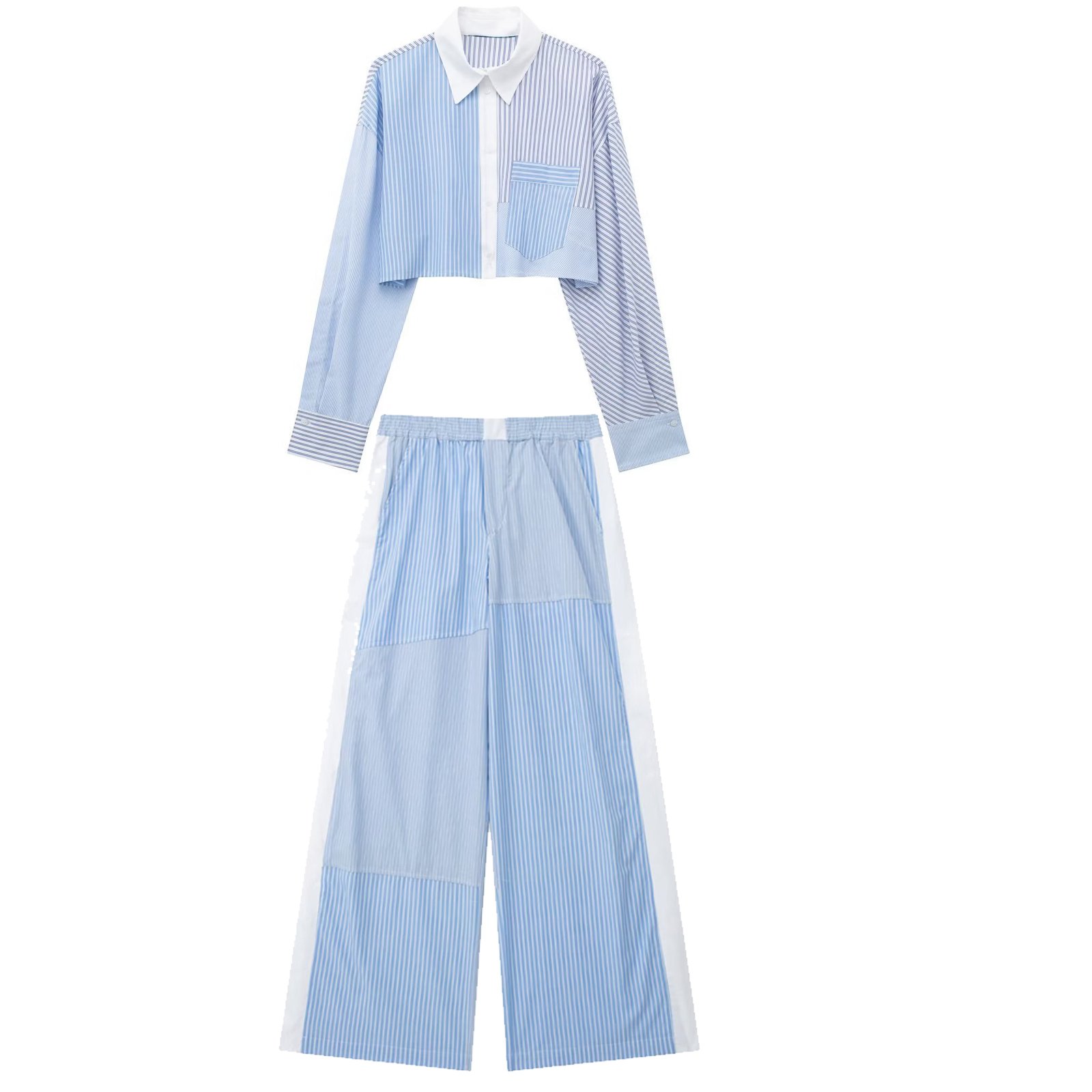 GX1278 Elegant women clothing fashion lounge wear print long sleeve crop shirt and shorts casual 2 piece pant set matching suits