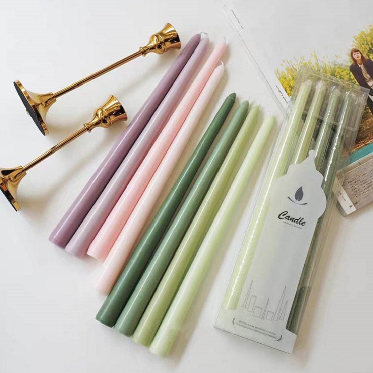 Elegant Colored Taper Candle Set Of 4 Unscented Smokeless 12 Inches Long Burning Perfect As Christmas Candles Taper Candles