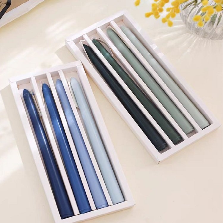 Elegant Colored Taper Candle Set Of 4 Unscented Smokeless 12 Inches Long Burning Perfect As Christmas Candles Taper Candles
