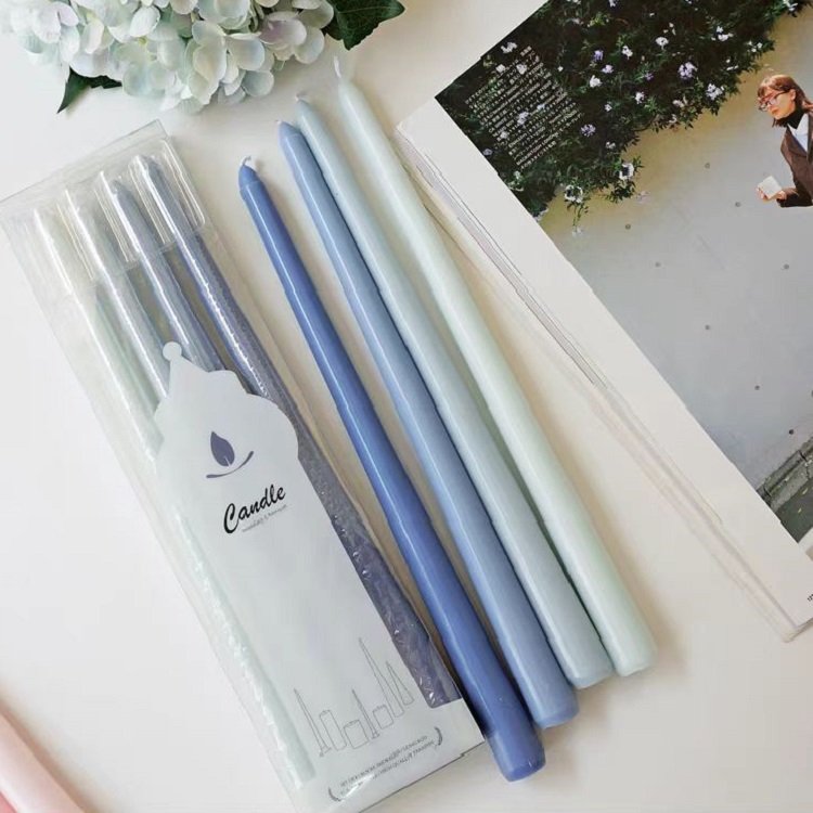 Elegant Colored Taper Candle Set Of 4 Unscented Smokeless 12 Inches Long Burning Perfect As Christmas Candles Taper Candles