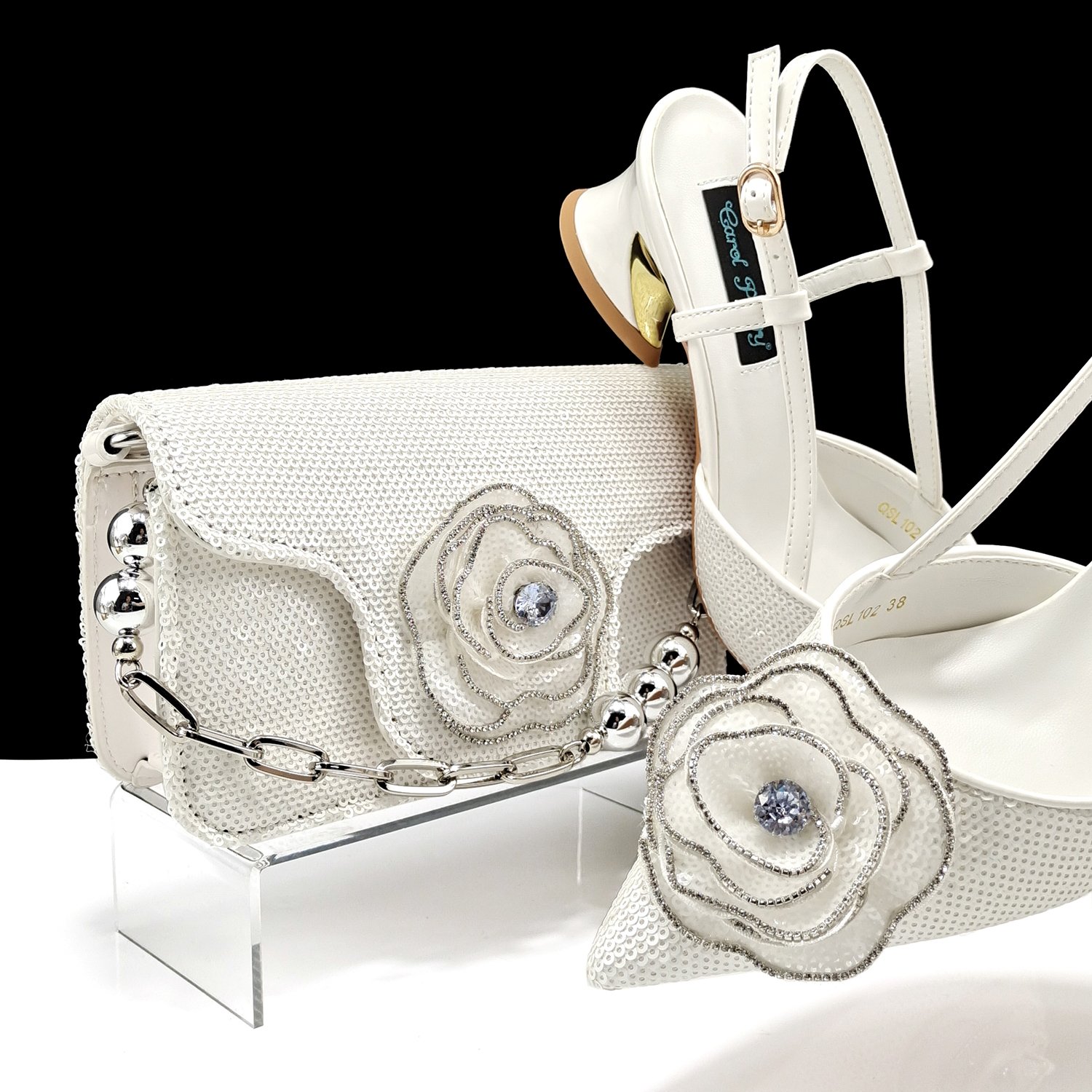 38-43 sequins evening shoes african and bags to match champagne rose gold matching clutch bag nigeria