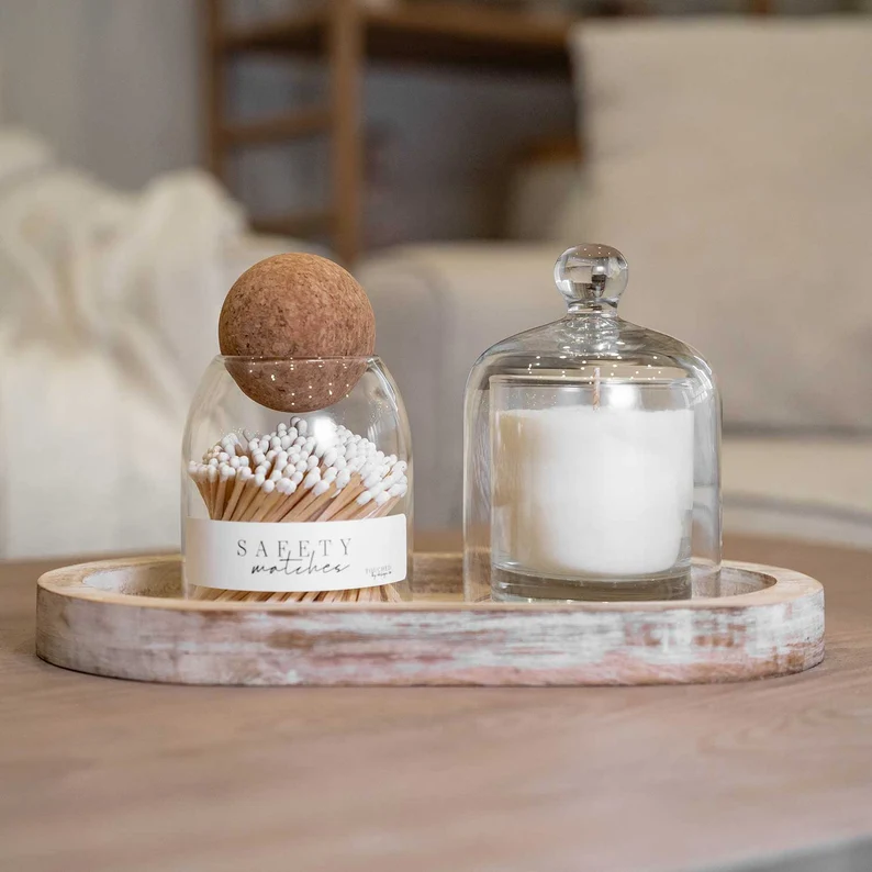New special glass jar matches custom Logo Luxury Candle Matches Glass Jar with Matches