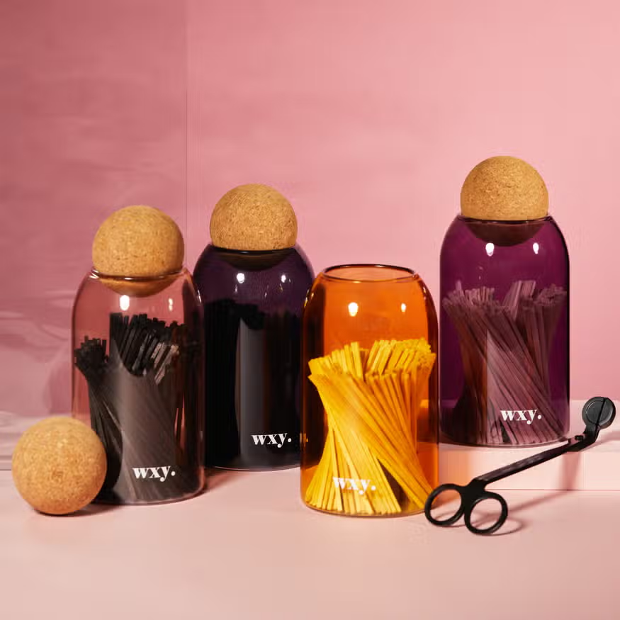 New special glass jar matches custom Logo Luxury Candle Matches Glass Jar with Matches