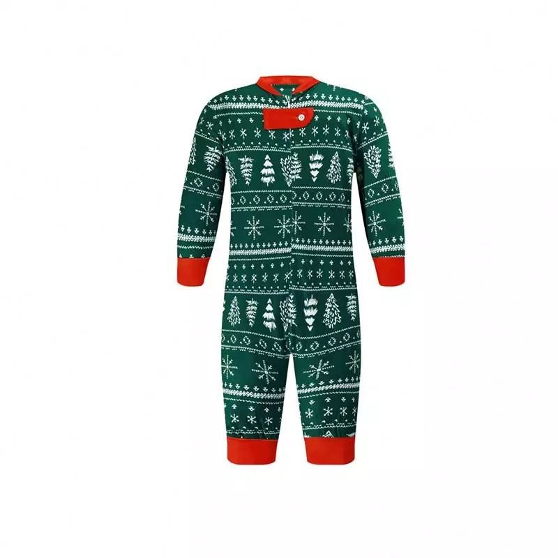 2023 Cheap Christmas Tree Pajamas Long Sleeves Matching Christmas Pajamas Print Pattern for Family Eco-friendly Crew Neck Paypal