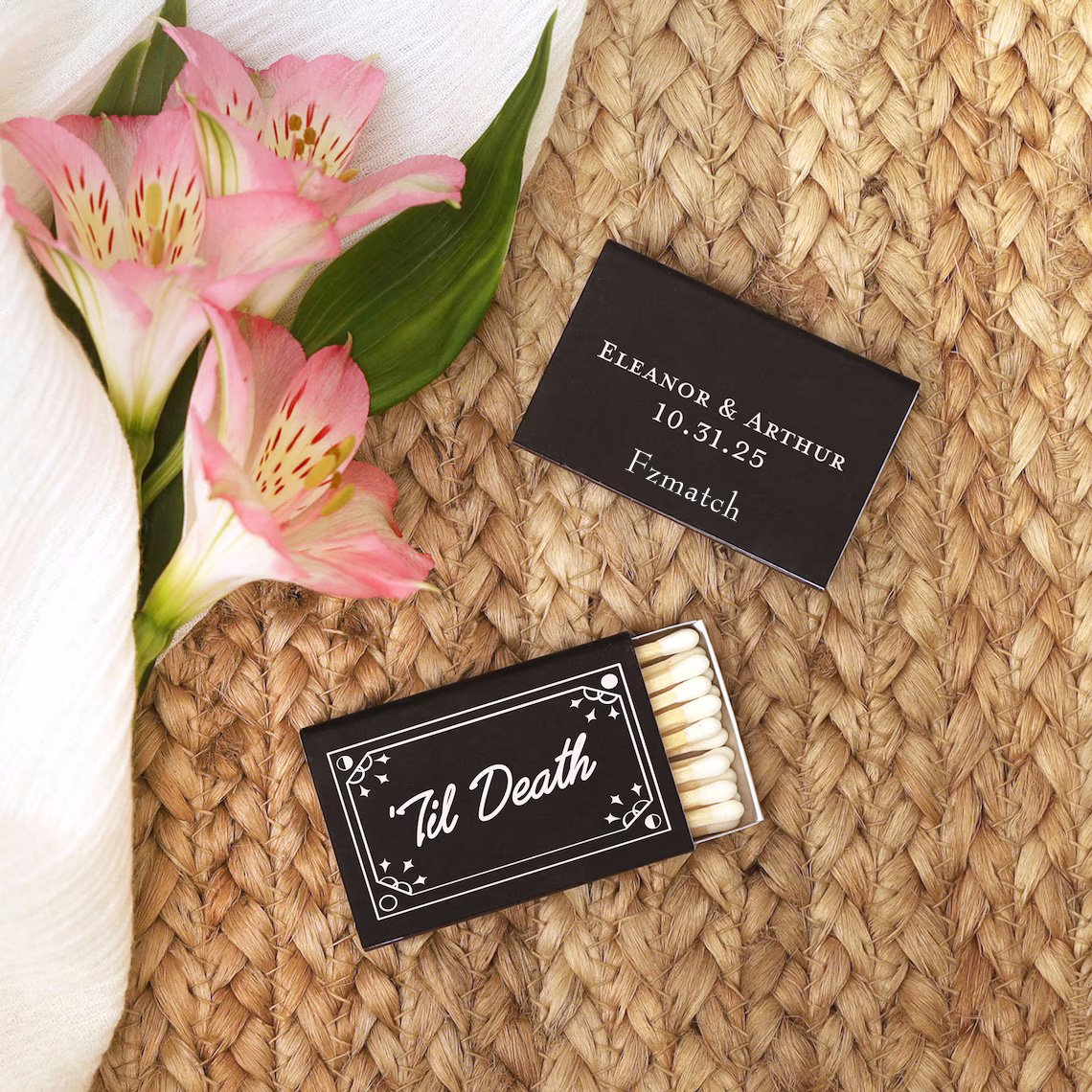 Jar Glass Black Wooden Stick Matches