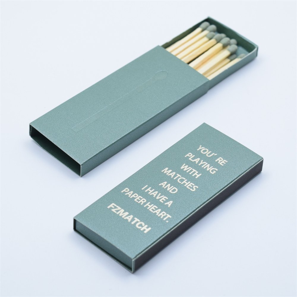 long wooden stick matches with custom match box for candle