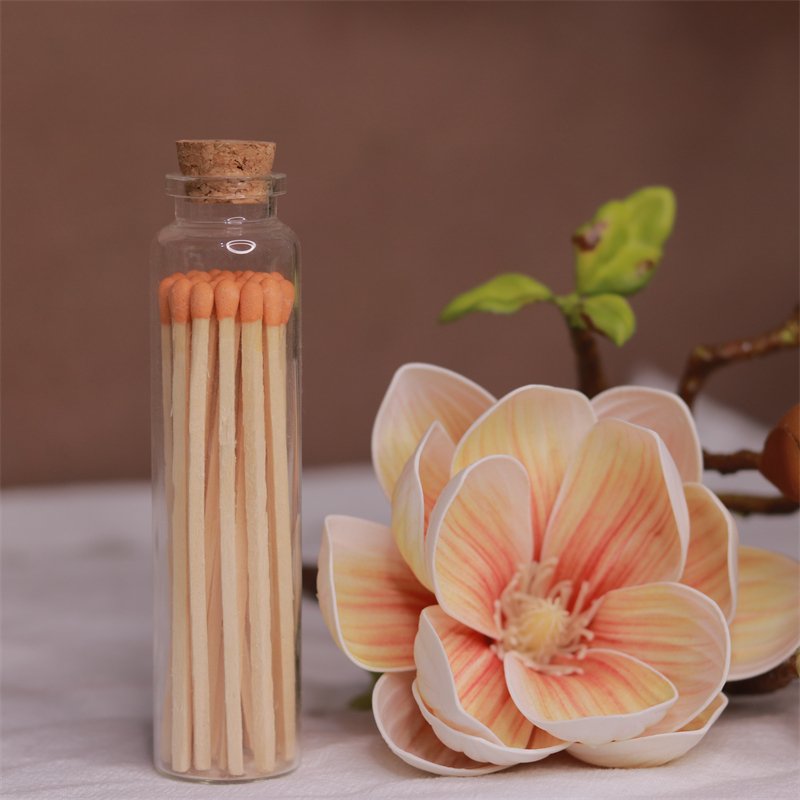 New Ins Style Aromatherapy candles safety glass bottle match customized logo advertising matches in glass bottles hotel matches
