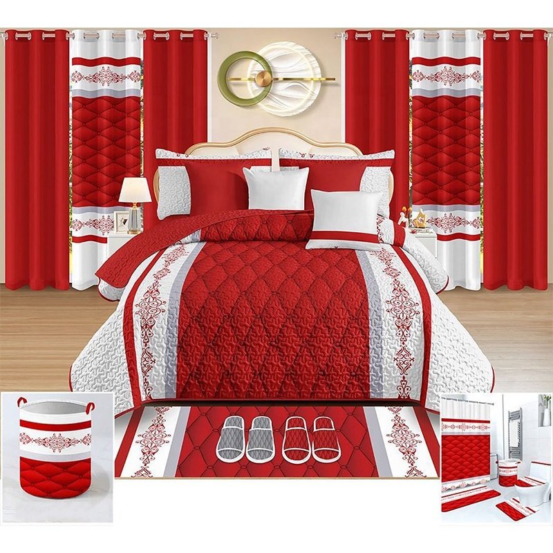 In stock for 24 piece bedding sets with matching curtains cotton bedding set with match curtains