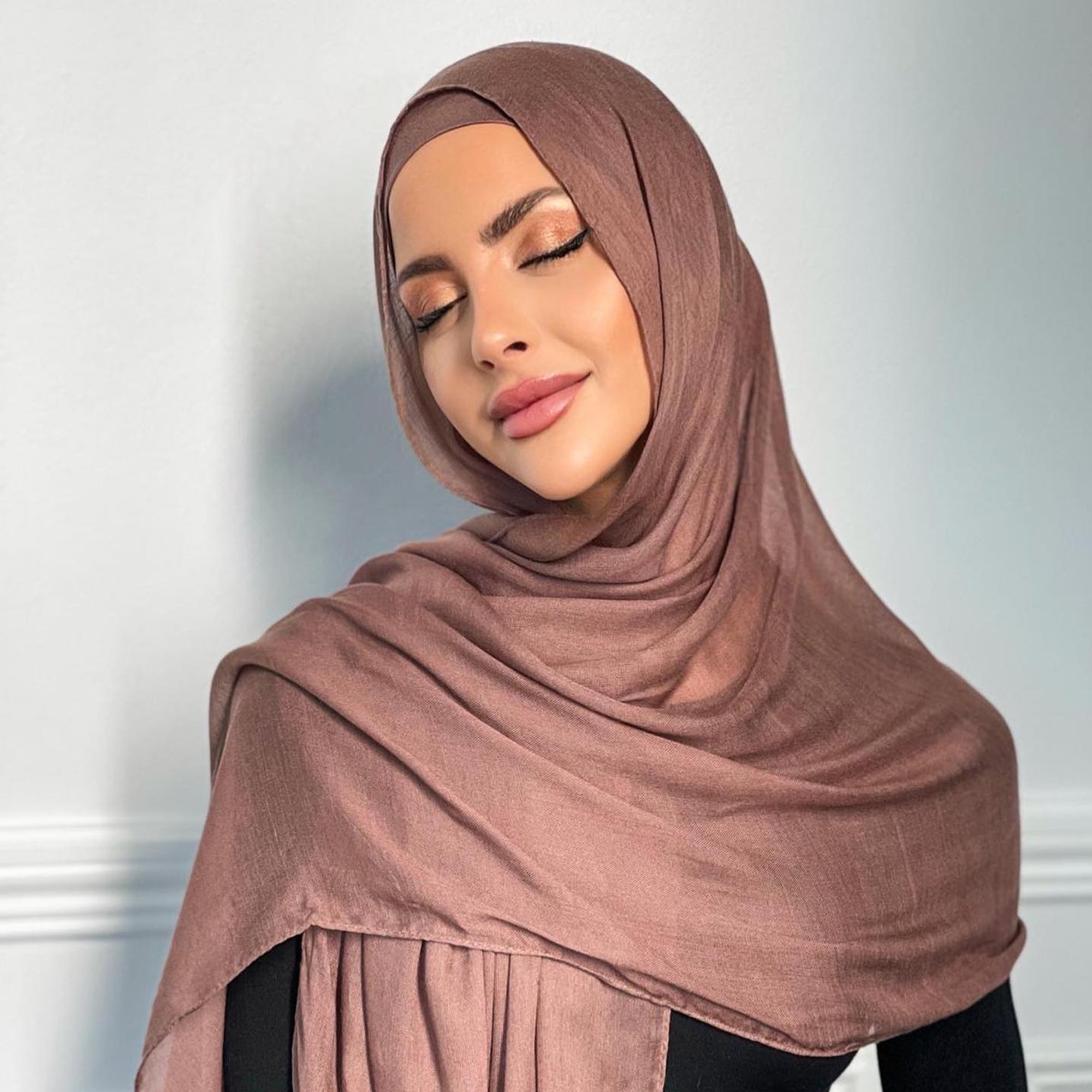 New Premium Reactive Dying Malaysian Rayon Modal Hijab With Matching Undercap Hijab Sets Women Tudung Bamboo Modal Woven Shawl