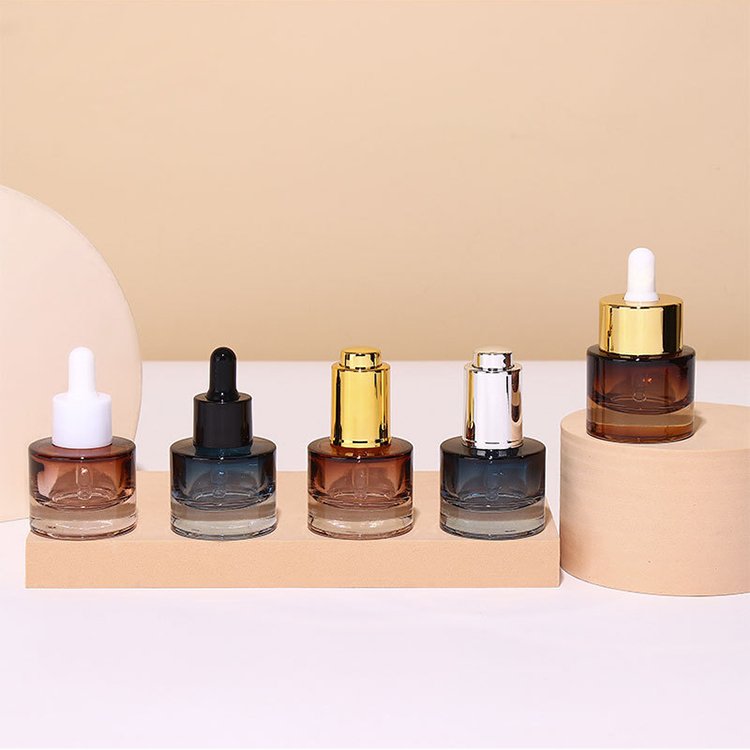 20ml luxury thick bottom straight round dropper bottle can be matched with press dropper