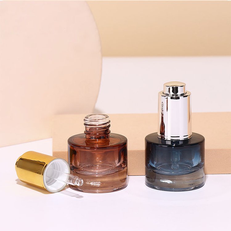 20ml luxury thick bottom straight round dropper bottle can be matched with press dropper