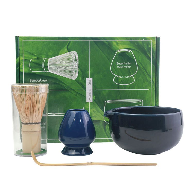 Factory Supplier Matcha Starter Set Natural Banmboo Whisk Tea Spoon Handmade Ceramic Makes Bowls And Holder Matcha Gift Box Kit