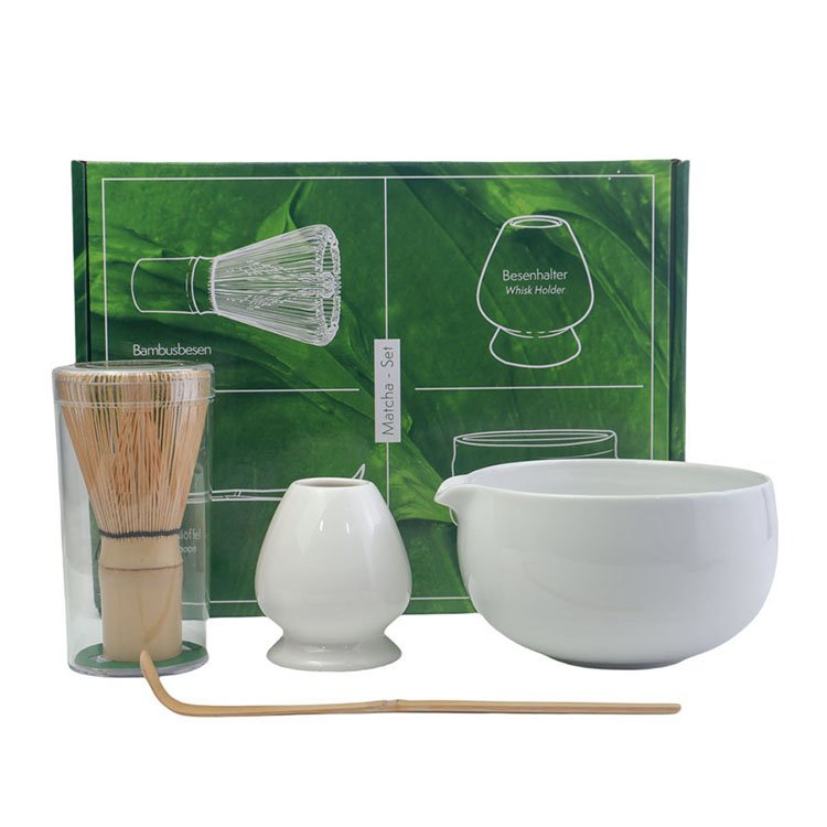 Factory Supplier Matcha Starter Set Natural Banmboo Whisk Tea Spoon Handmade Ceramic Makes Bowls And Holder Matcha Gift Box Kit