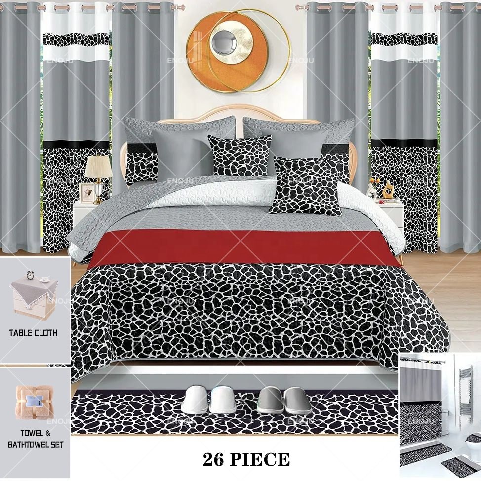New Styles for 24 Piece Bedding Sets With Matching Curtains king size Bedding Set With Curtains all colors available