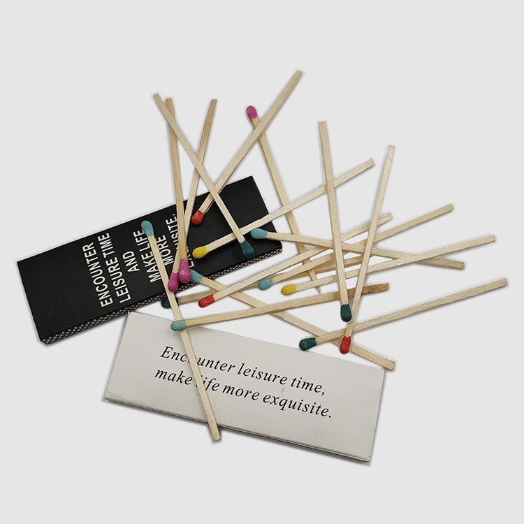 For bakery black matchbox Birthday matches wooden stick matches custom text safety matchbox Support customization