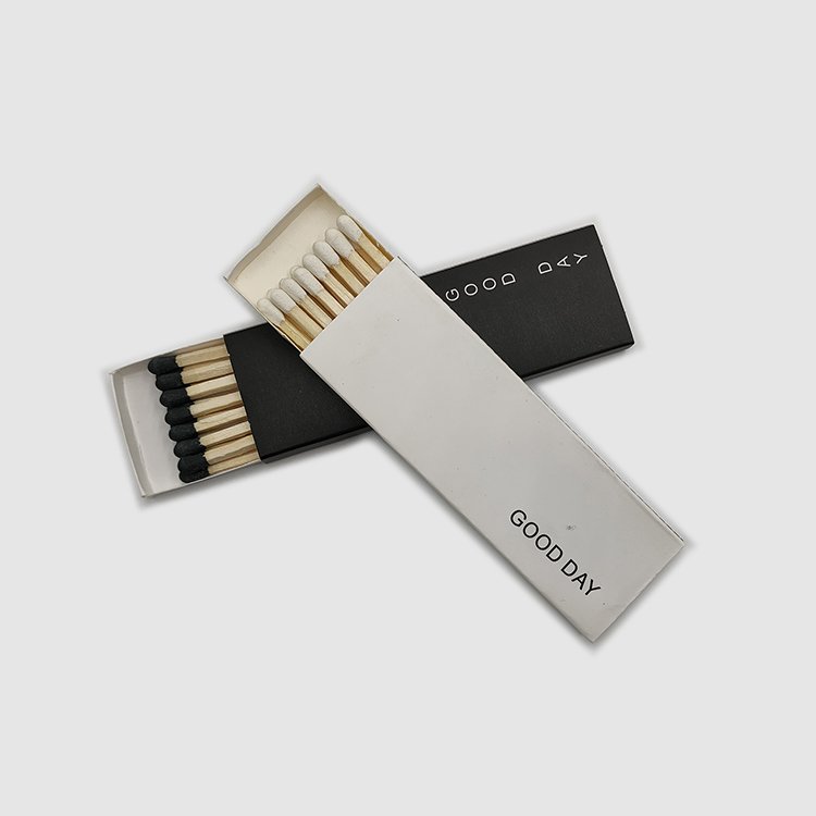 For bakery black matchbox Birthday matches wooden stick matches custom text safety matchbox Support customization
