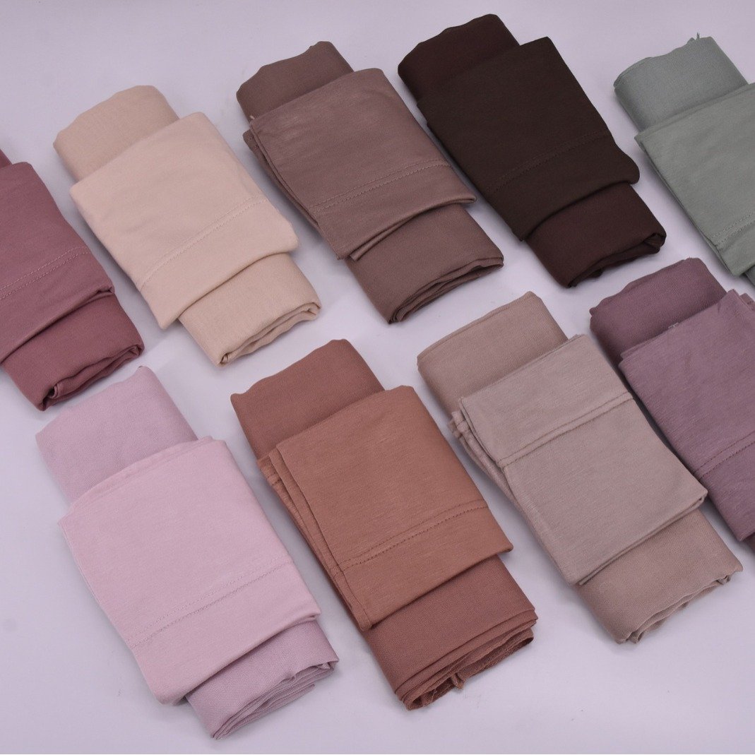 2024 Hot Sale Bamboo Modal Hijab With Matching Undercap Cotton Jersey Undercap Premium Matching Bamboo Woven Modal Hijab Set