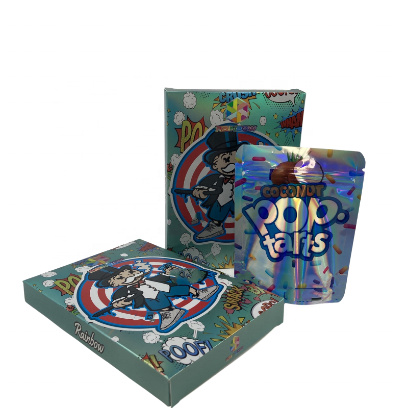 New Paper Packaging Retail Packaging 3.5g Packaging Customized 3.5g Box and Matching Bag Fully Color Printing Cereal Box.