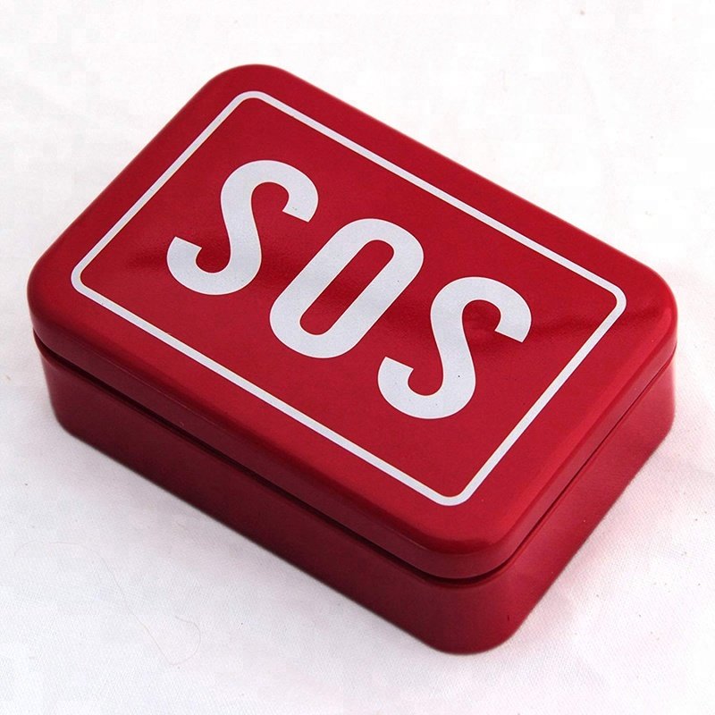 SOS logo tinplate matchbox with matches