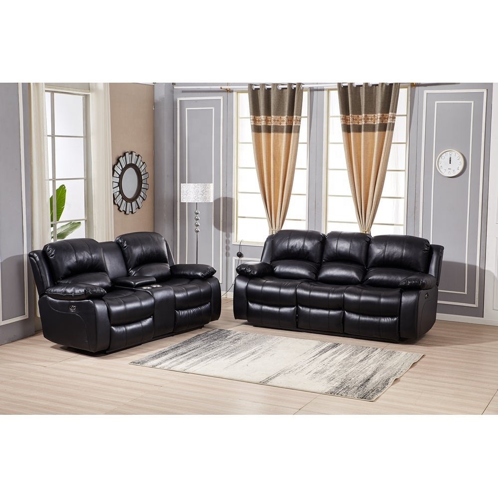 Hot selling modern leather 321 living room furniture recliner sofa match draw table with console