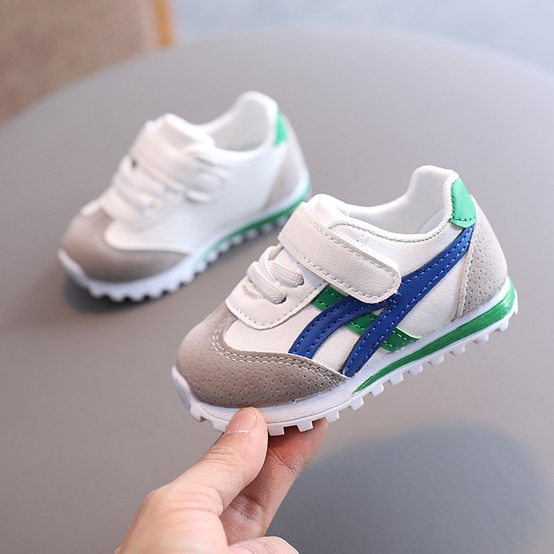 2023 new children's fashion leisure baby toddler shoes Baby color matching light non-slip soft sole sports shoes