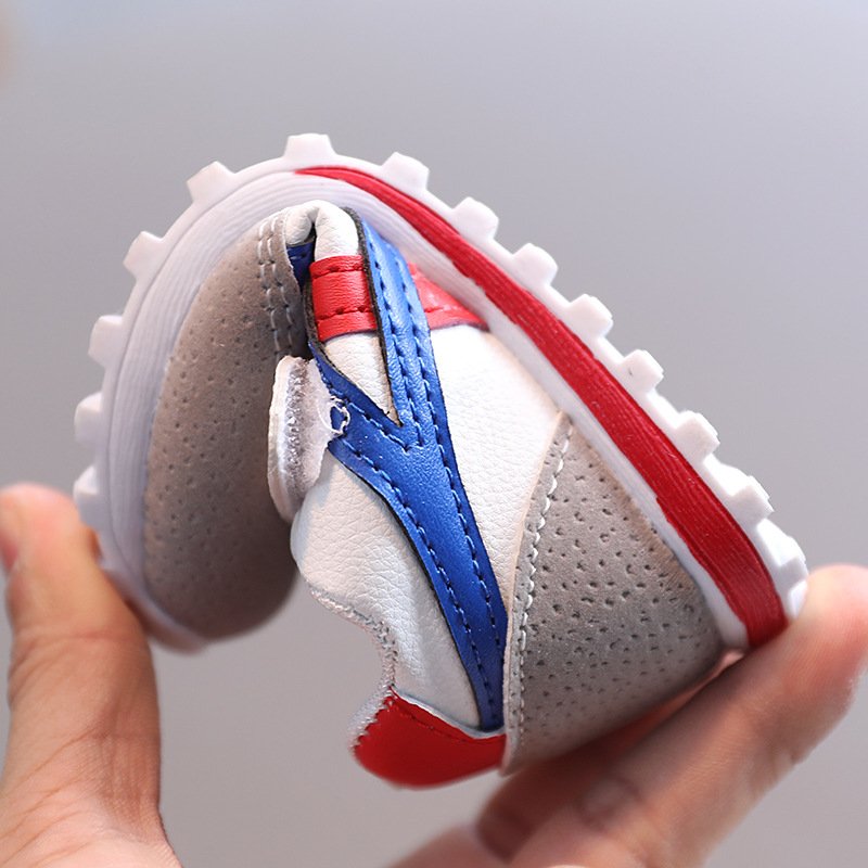 2023 new children's fashion leisure baby toddler shoes Baby color matching light non-slip soft sole sports shoes