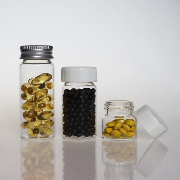 Custom Logo Clear Match Storage Jar 10ml 15cc Amber Glass Sample Vials Bottle With Aluminum Lid