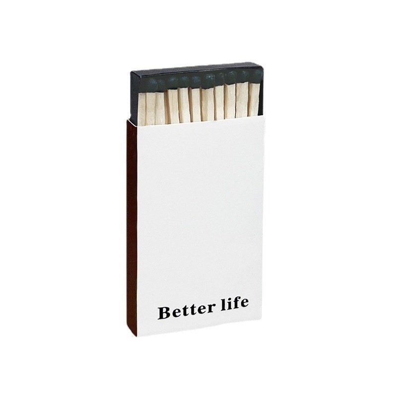 Black & White Box High-End Texture Ignition Nostalgic Poplar Wood Simple Design Aromatherapy Candles Foreign Matches
