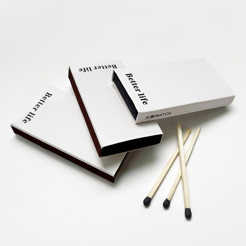 Black & White Box High-End Texture Ignition Nostalgic Poplar Wood Simple Design Aromatherapy Candles Foreign Matches