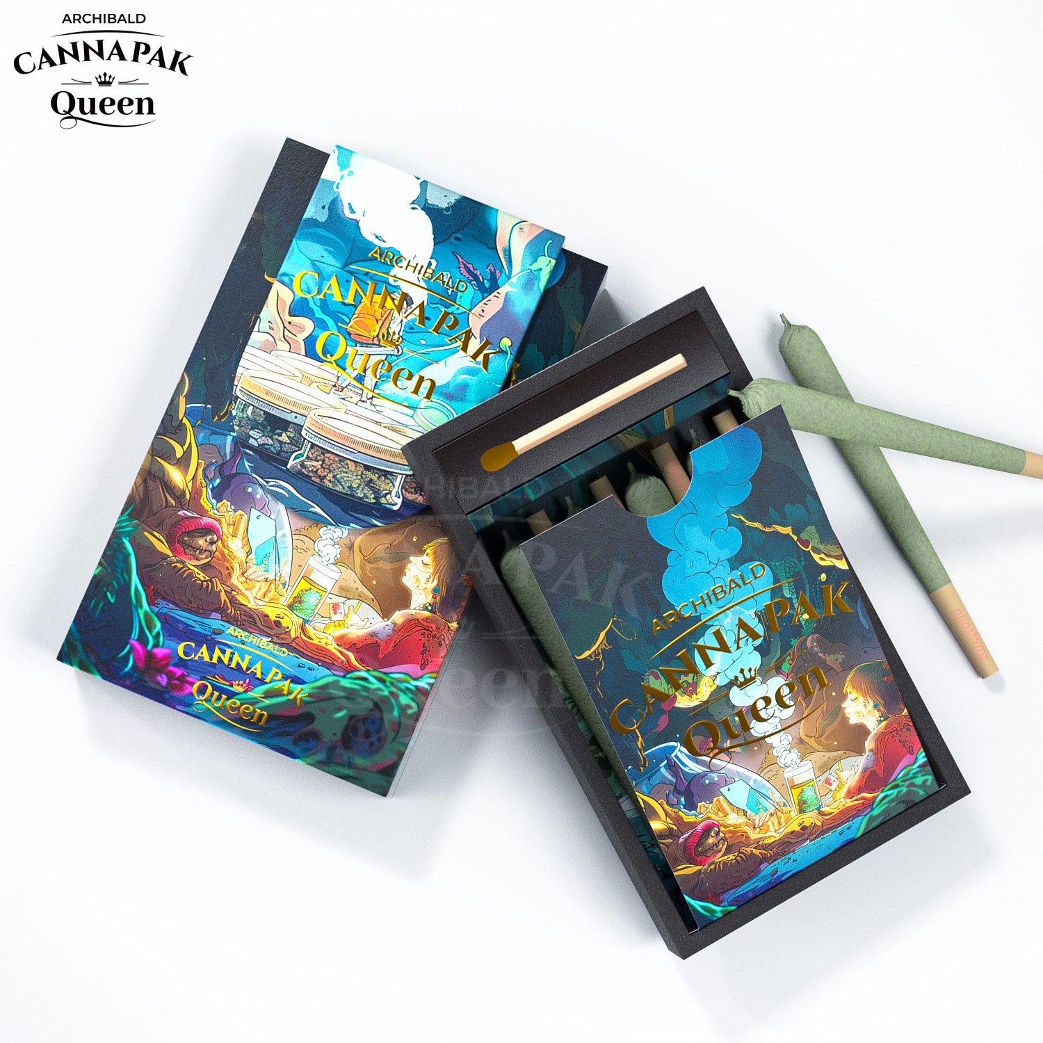 Archibald China Manufacturer Tobacco Box Child Resistant Slide Out Cassette Tape Pre Roll Boxes Wholesale With Match