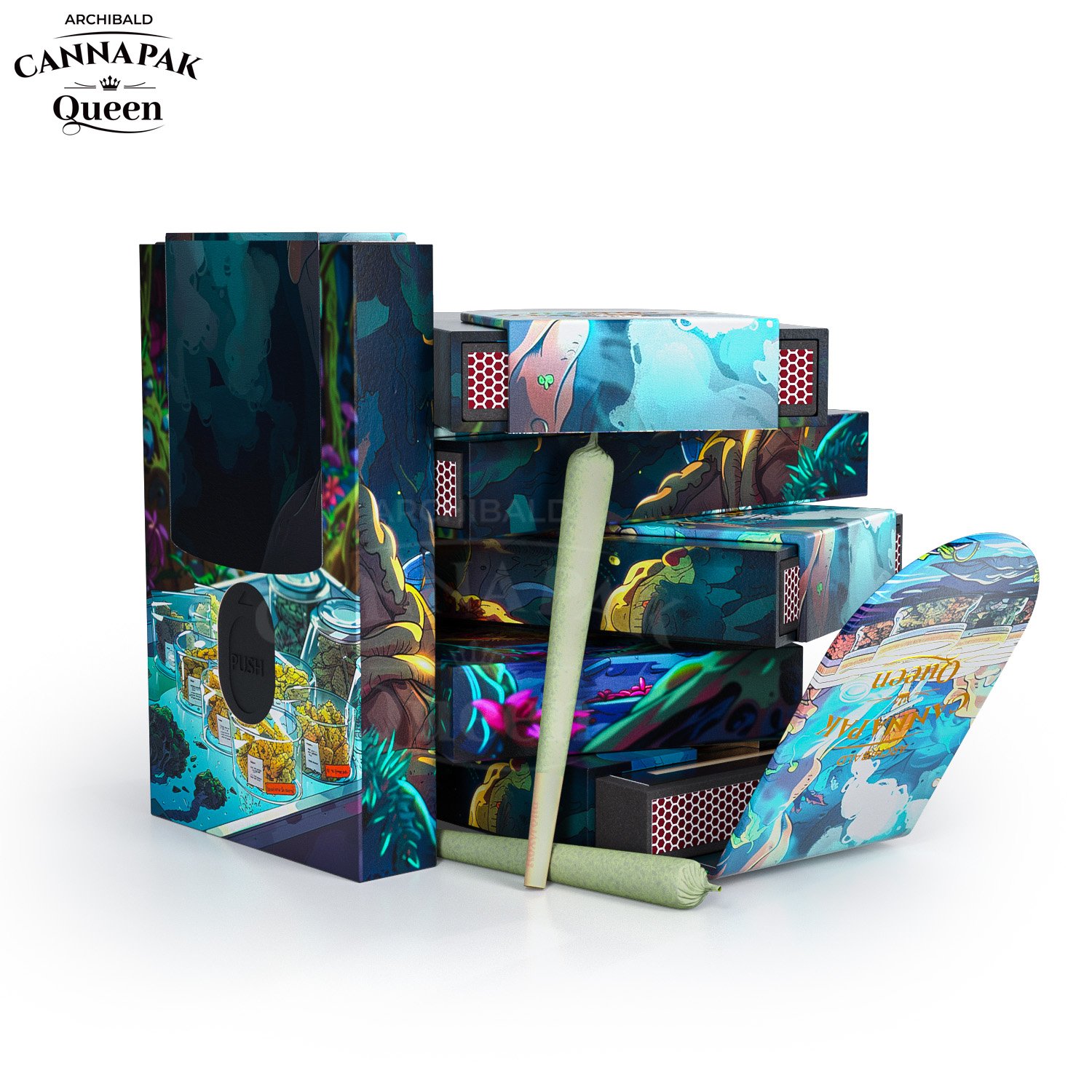 Archibald China Manufacturer Tobacco Box Child Resistant Slide Out Cassette Tape Pre Roll Boxes Wholesale With Match