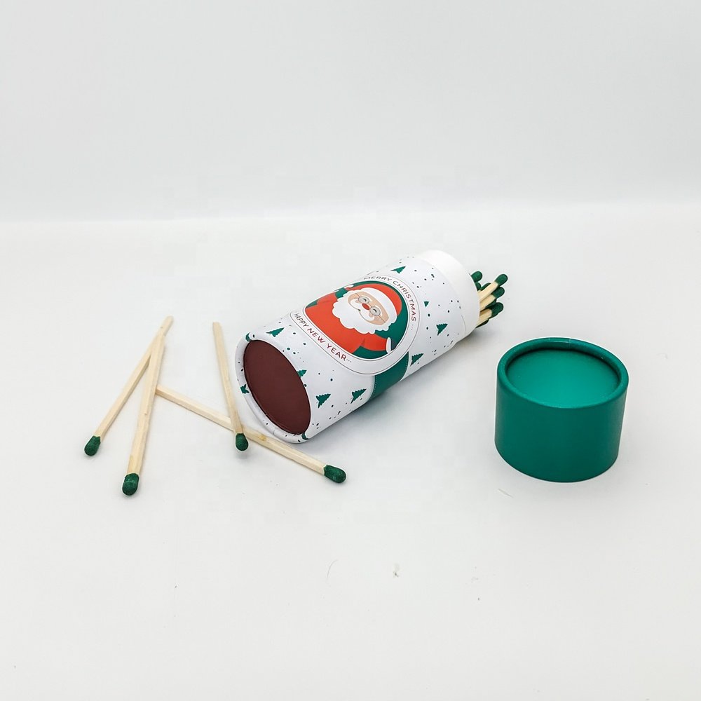 cylinder tube custom safety matches Christmas design cylinder matches