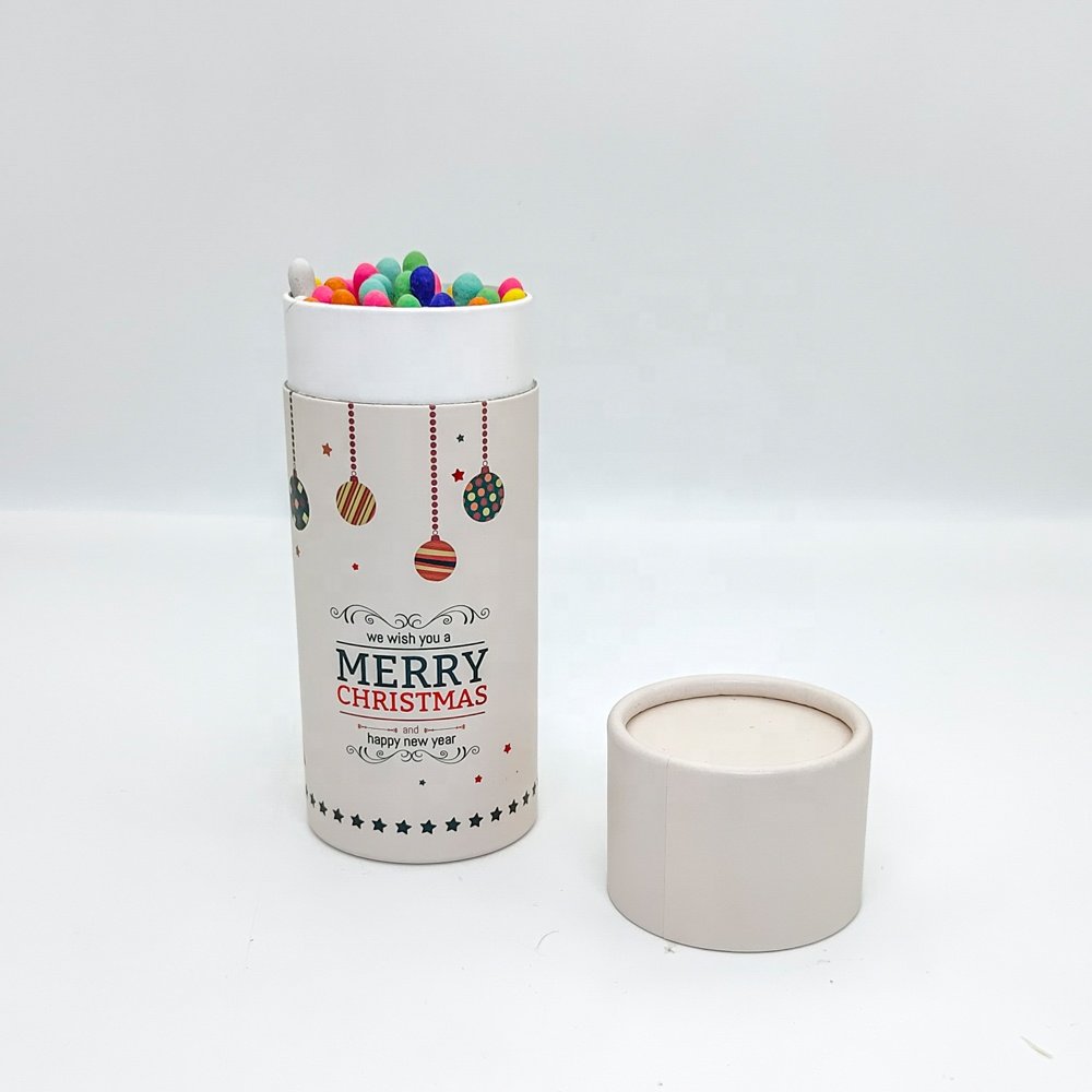 cylinder tube custom safety matches Christmas design cylinder matches