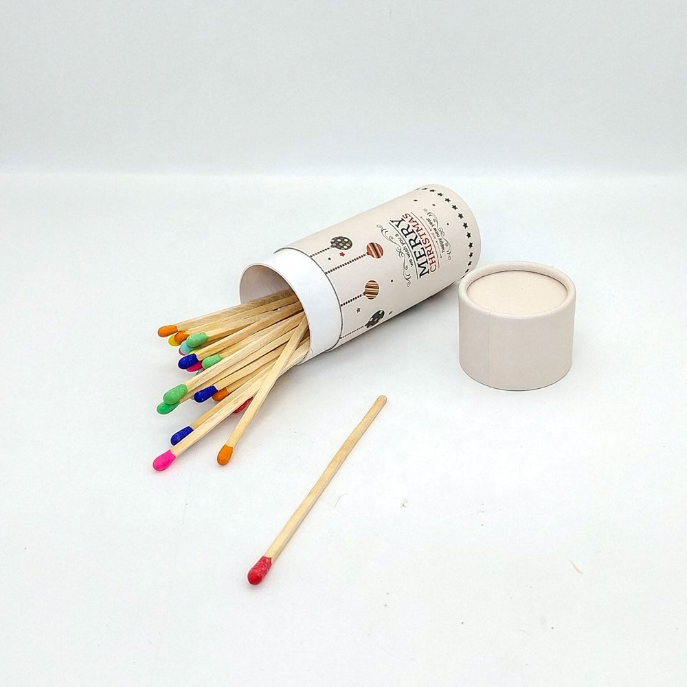 cylinder tube custom safety matches Christmas design cylinder matches