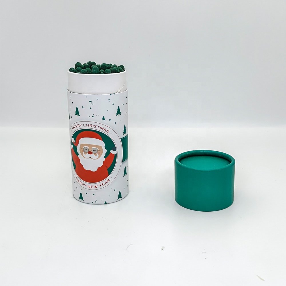 cylinder tube custom safety matches Christmas design cylinder matches