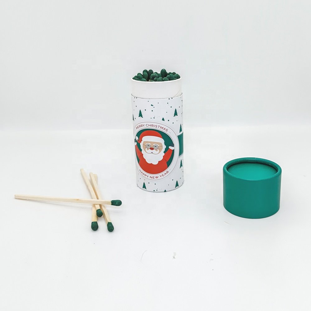 cylinder tube custom safety matches Christmas design cylinder matches