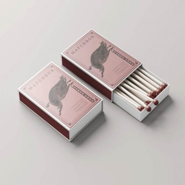 Personalised custom blank empty matches packaging box with logo