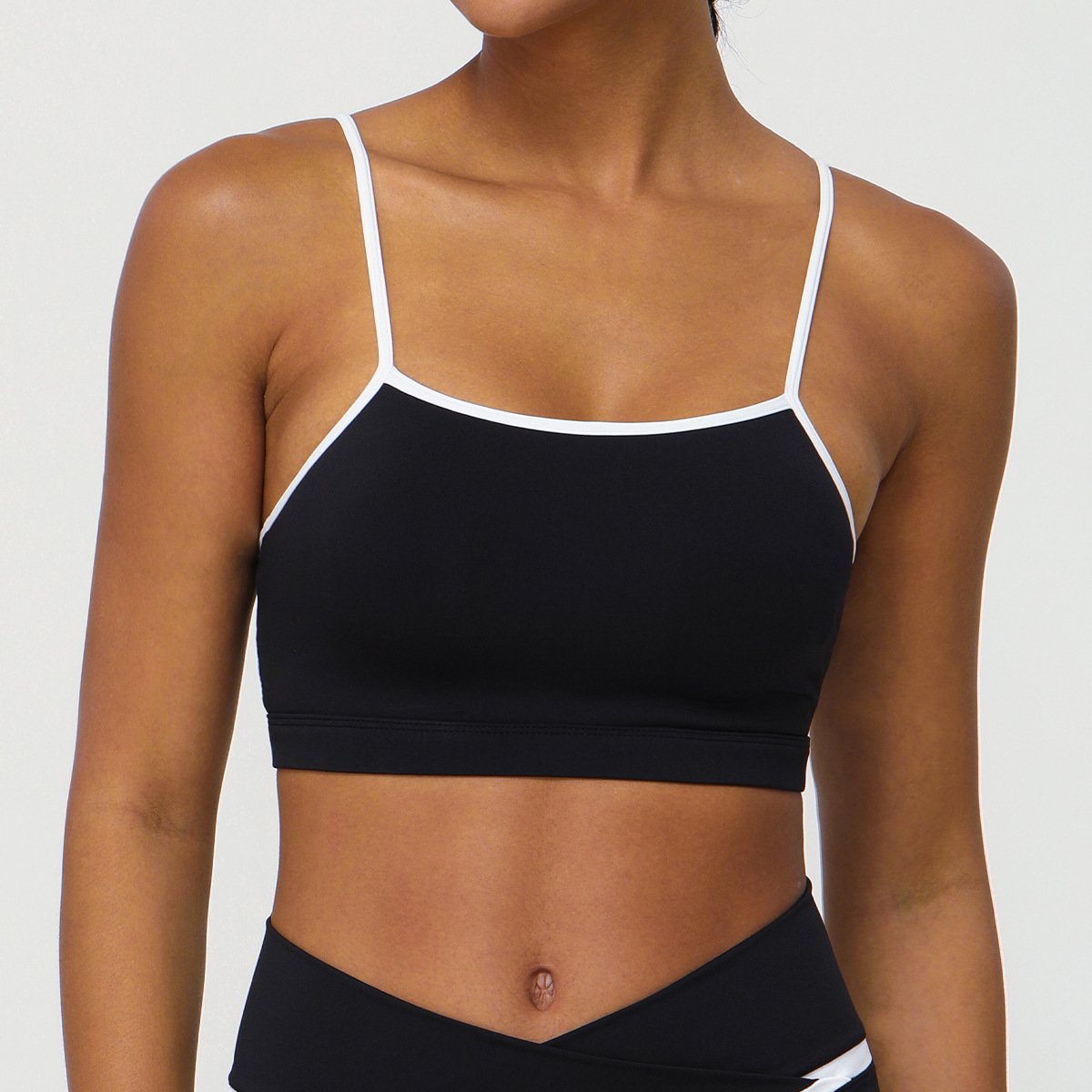 New color matching nude thin belt lulu yoga bra tight summer running lulu sports underwear shock-proof fitness lulu yoga vest