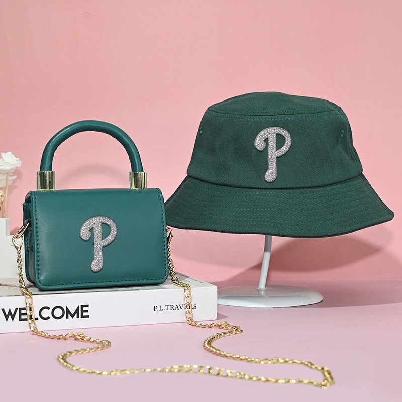 2024 New FJ Purse And Hat Set Custom Logo Ladies Small Letter P Handbags Designer Mini Shoulder Bags With Matching Caps