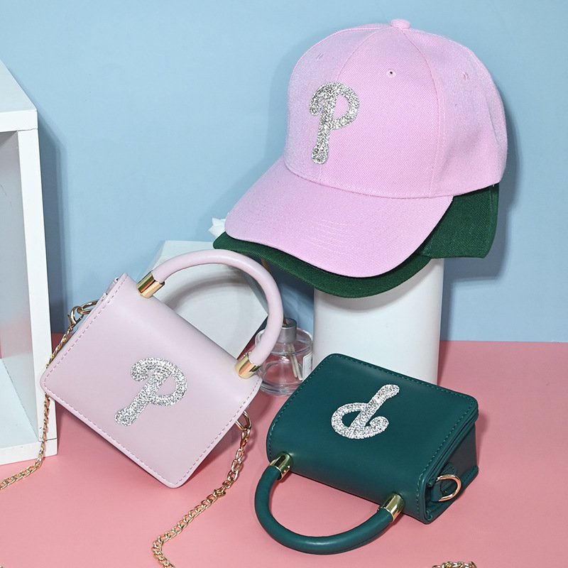 2024 New FJ Purse And Hat Set Custom Logo Ladies Small Letter P Handbags Designer Mini Shoulder Bags With Matching Caps