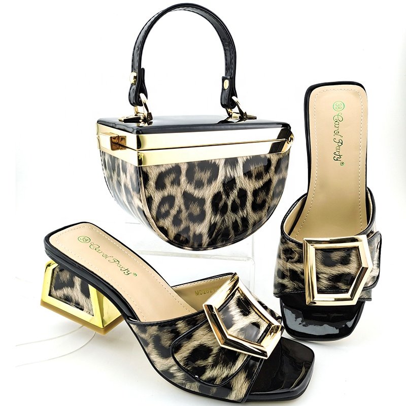 Gold Color Nigerian Shoes and Bags To Match Set Italian Women Wedding Shoes and Bags Sets with Shinning Crystal For Party
