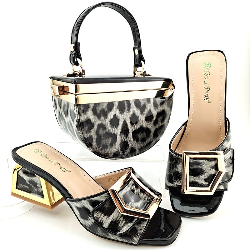 Gold Color Nigerian Shoes and Bags To Match Set Italian Women Wedding Shoes and Bags Sets with Shinning Crystal For Party
