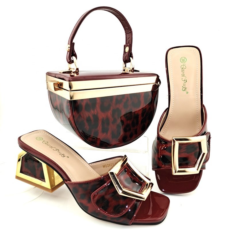 Gold Color Nigerian Shoes and Bags To Match Set Italian Women Wedding Shoes and Bags Sets with Shinning Crystal For Party