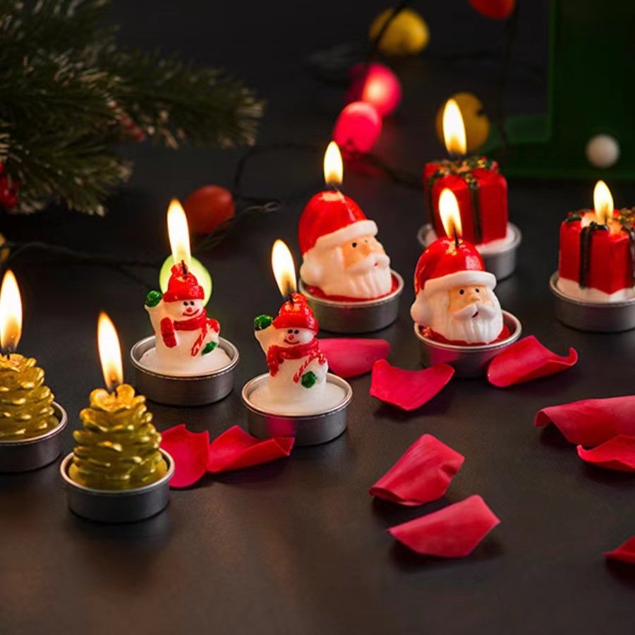 Christmas Tree Shaped Candle, Christmas Scented Candle Themed Candle for Relaxation Party Holiday New Year Gift Decoration