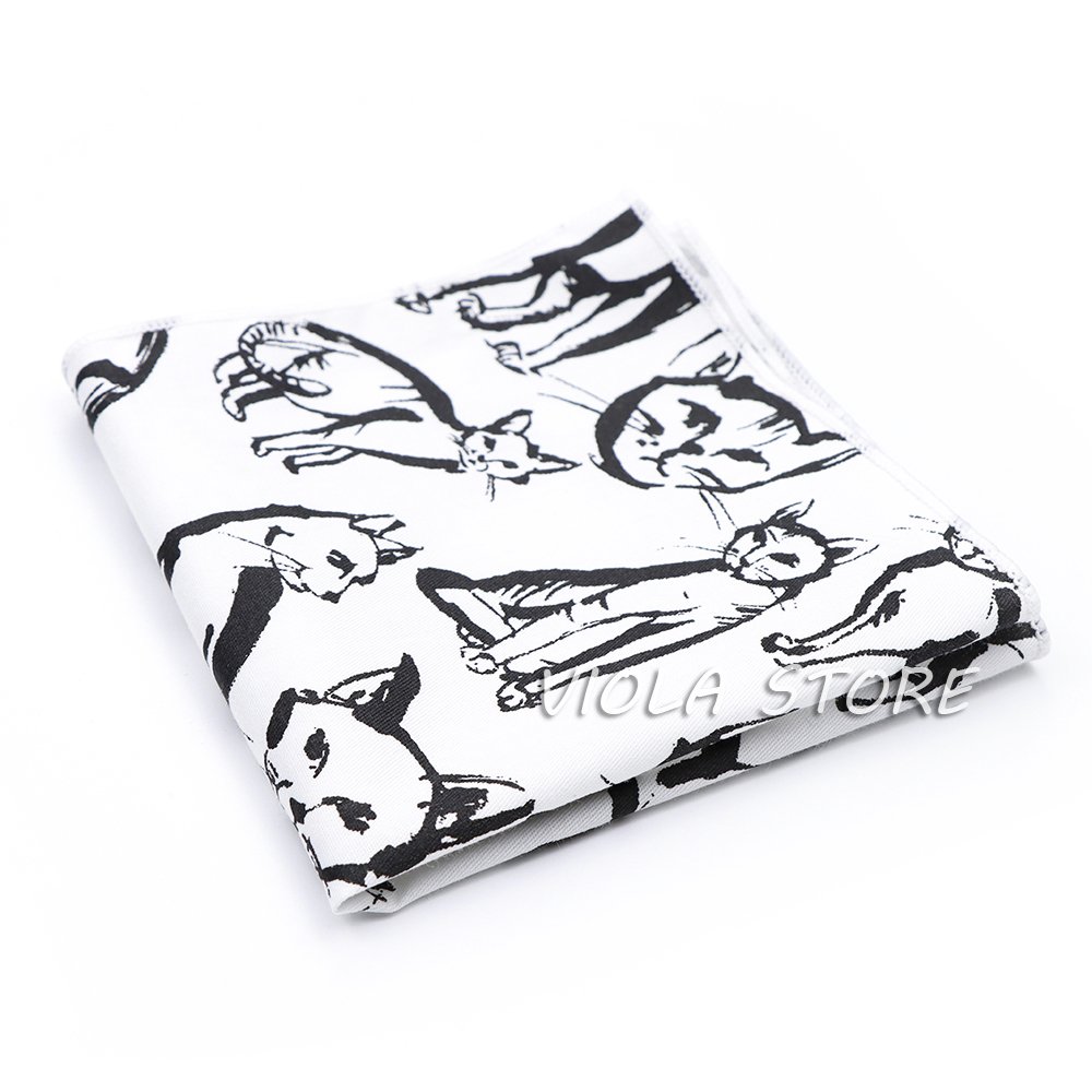 Quality New 13 Colors Floral Cartoon 23cm Hankie 100% Cotton Men Wedding Casual Party Tie Matching Pocket Square Gift Accessory